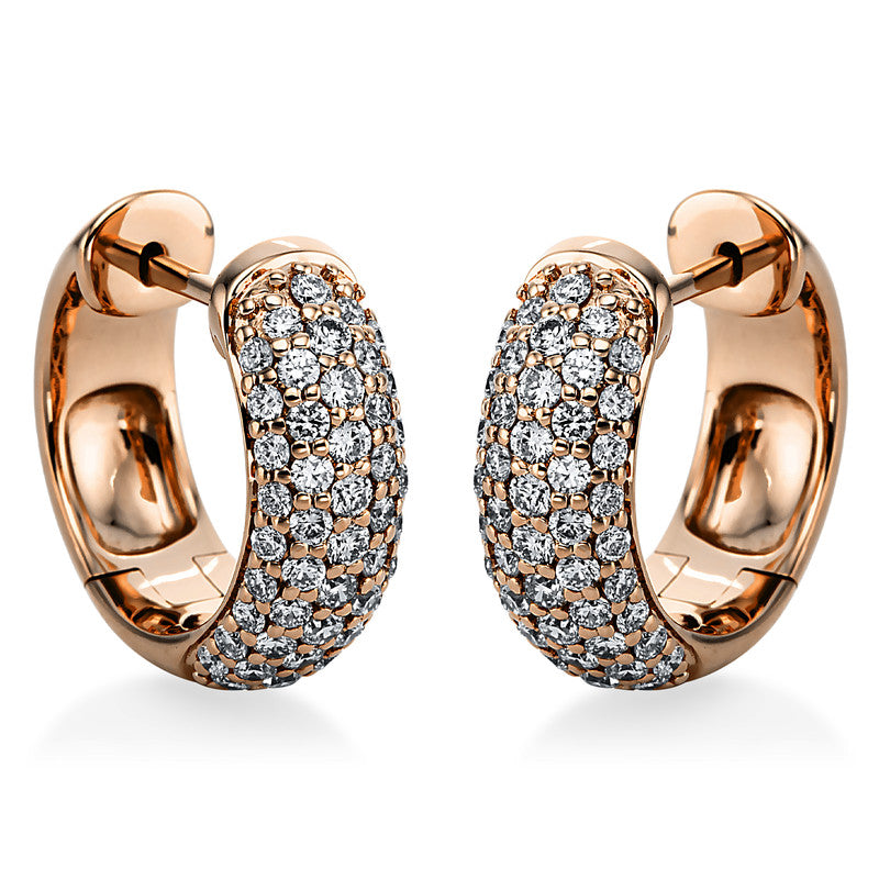 Creolen 18 kt RG, 98 Brill. 0,97 ct, TW-si