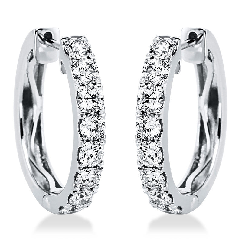 Creolen 18 kt WG, 16 Brill. 1,15 ct, TW-si