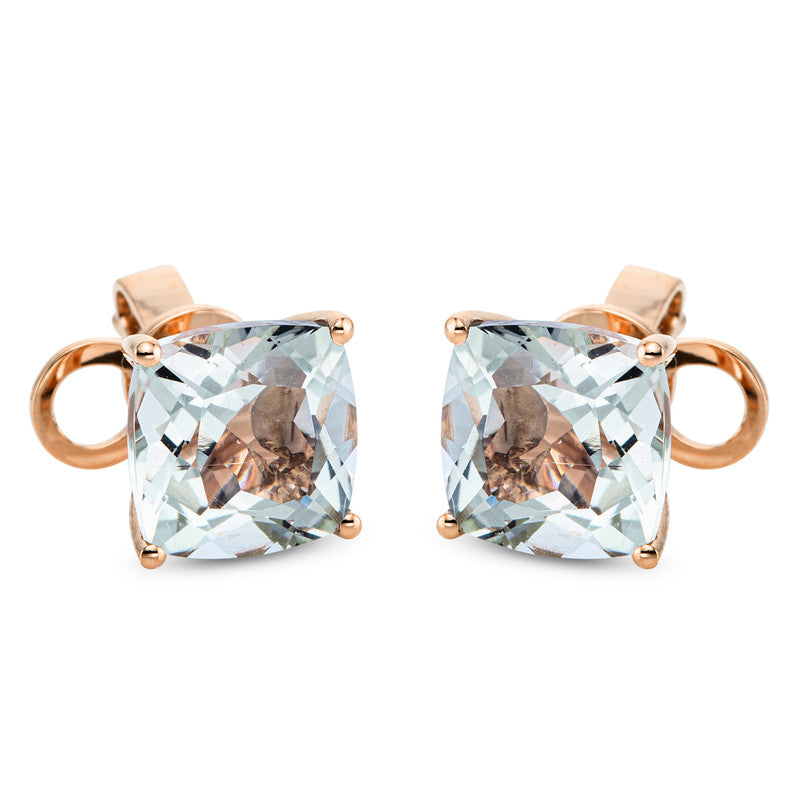 Ohrstecker 18 kt RG, Sicherheitsverschluss, 2 Amethyste 3,20 ct grün