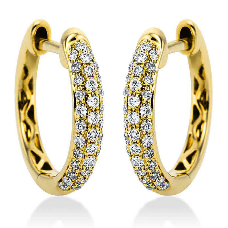 Creolen 18 kt GG, 72 Brill. 0,21 ct, TW-si
