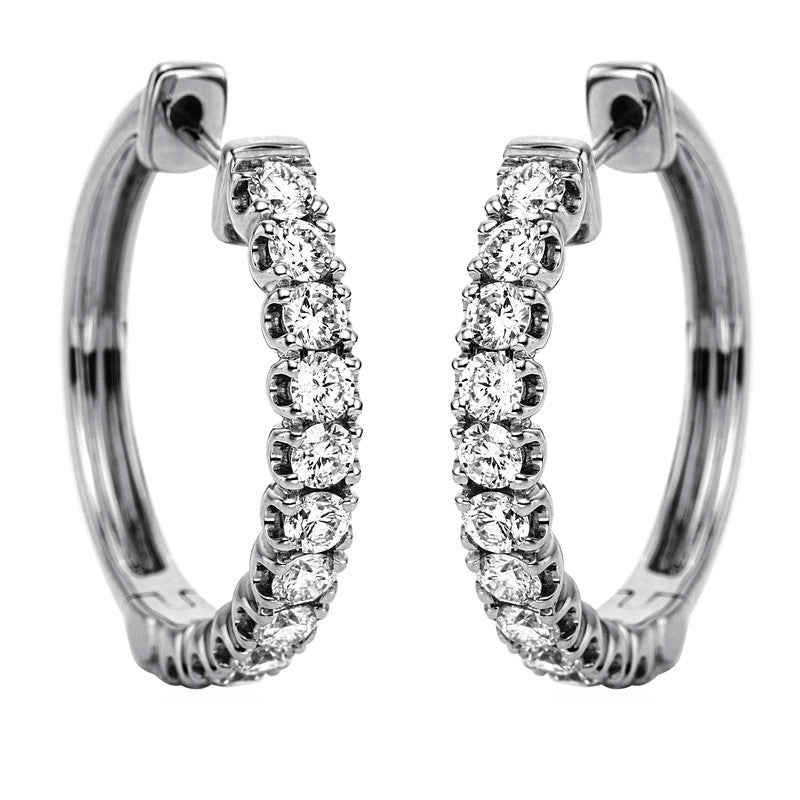 Creolen 18 kt WG, 22 Brill. 1,02 ct, TW-si