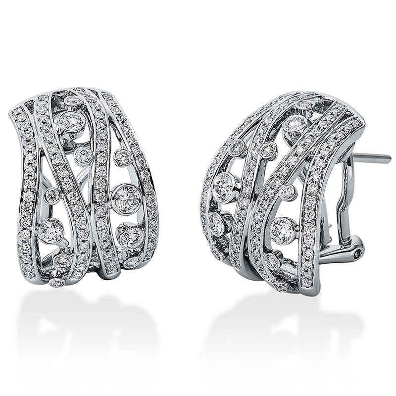 Creolen 18 kt WG, 160 Brill. 0,95 ct, TW-vsi