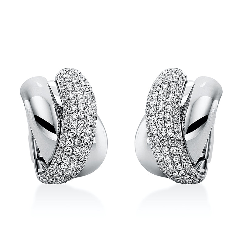 Creolen 18 kt WG, 242 Brill. 3,53 ct, TW-vsi