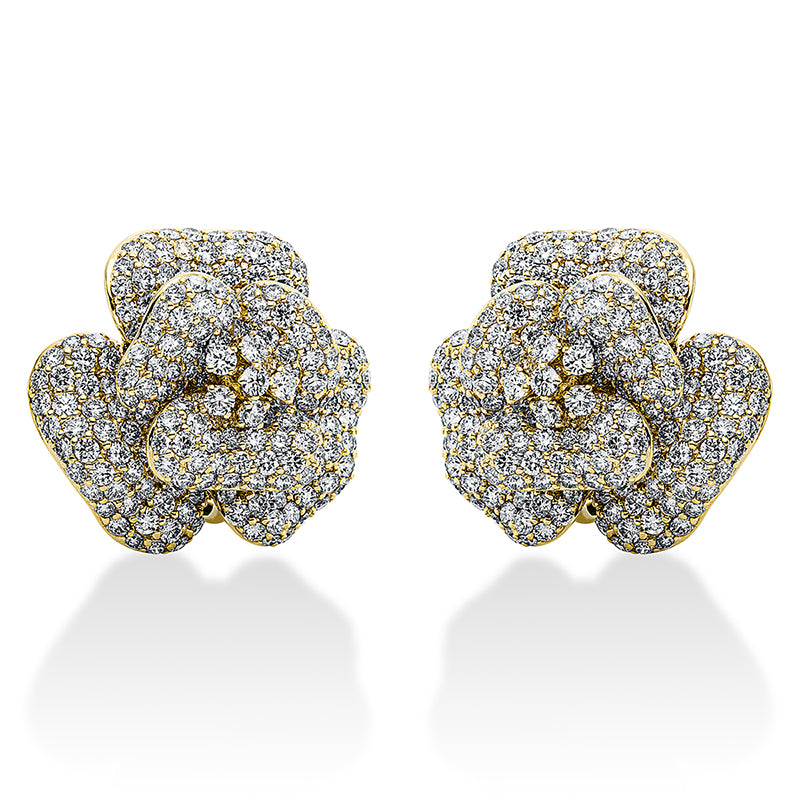 Creolen 18 kt GG, 460 Brill. 9,92 ct, TW-vsi, 12 Brill. 0,51 ct, TW-vsi