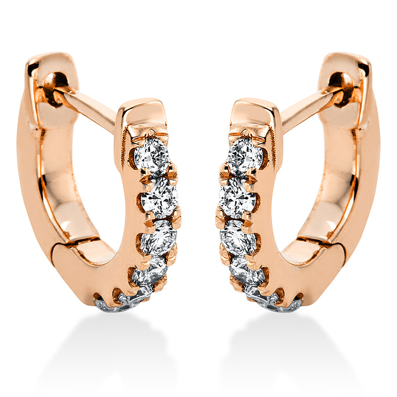 Creolen 18 kt RG, 12 Brill. 0,21 ct, TW-si