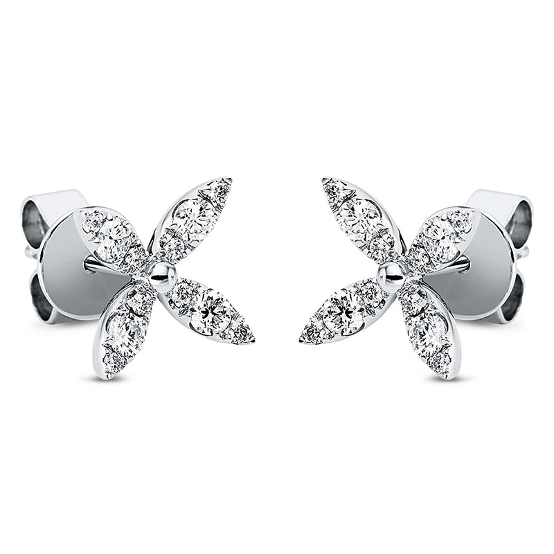 Ohrstecker 18 kt WG, 24 Brill. 0,48 ct, TW-vsi