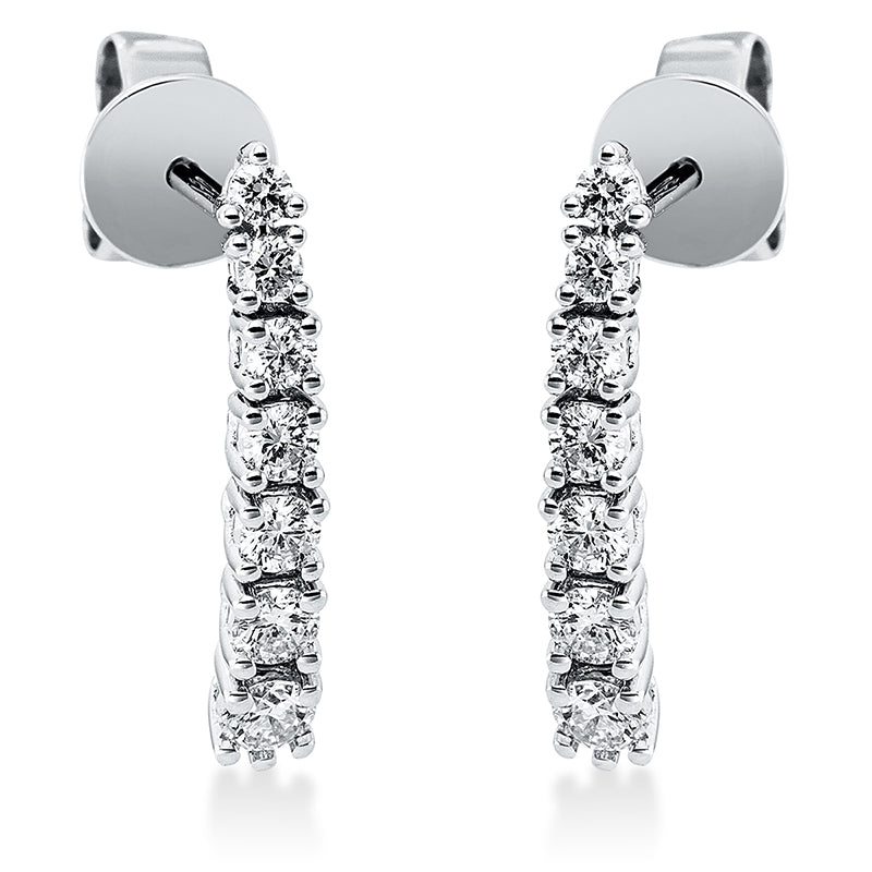 Ohrschmuck 18 kt WG, 14 Brill. 0,40 ct, TW-vsi