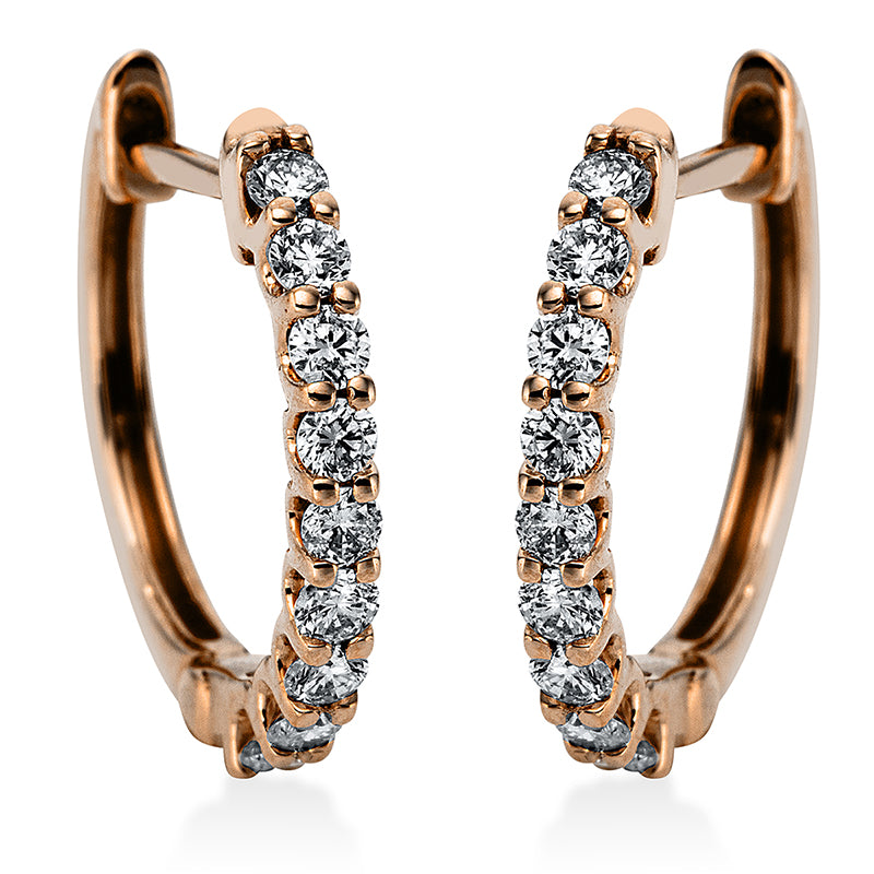 Creolen 18 kt RG, 18 Brill. 0,28 ct, W-si