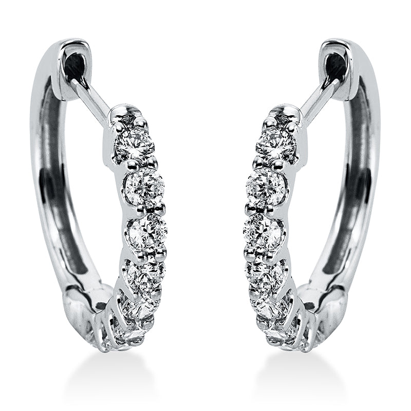 Creolen 18 kt WG, 16 Brill. 0,46 ct, W-si
