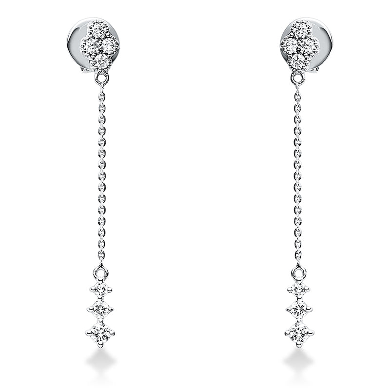 Ohrschmuck 18 kt WG, 14 Brill. 0,35 ct, TTLB-si