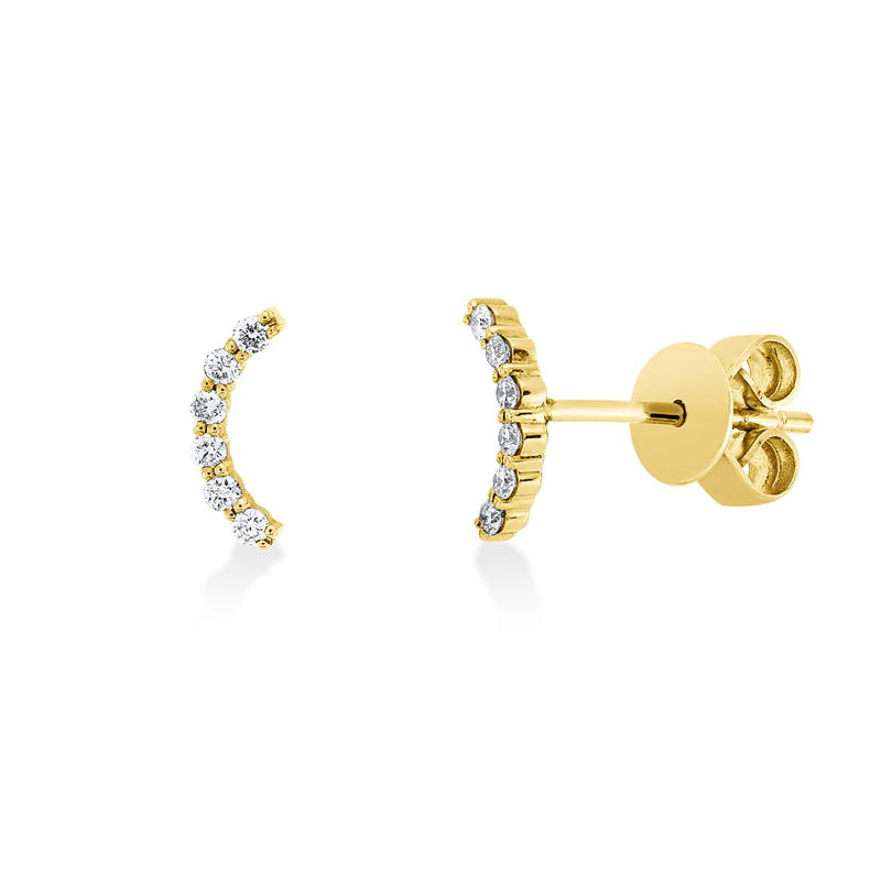 Ohrstecker 18 kt GG, Einzelstück, 6 Brill. 0,05 ct, TW-pi