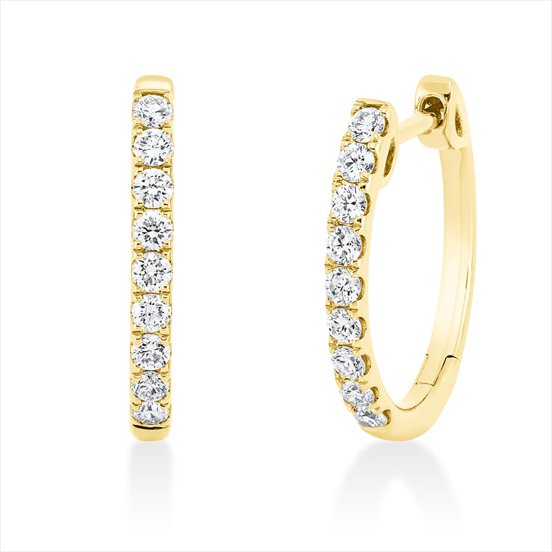 Creolen 18 kt GG, 18 Brill. 0,52 ct, TW-si