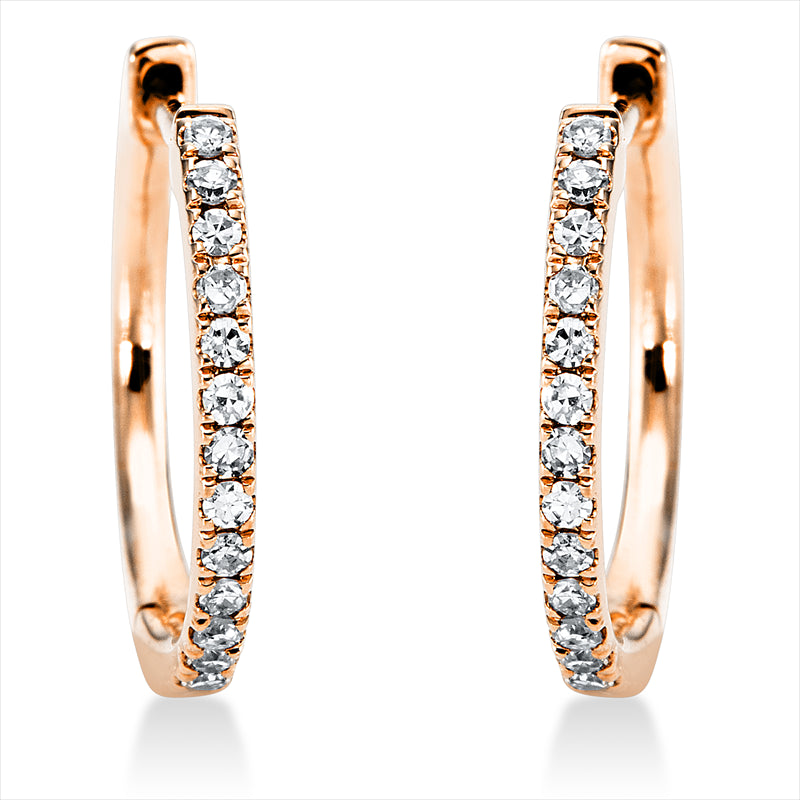 Creolen 18 kt RG, 28 Dia. 0,10 ct, TW-si