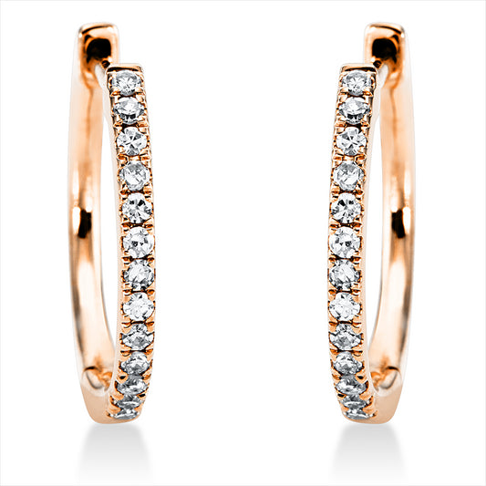 Creolen 18 kt RG, 28 Dia. 0,10 ct, TW-si