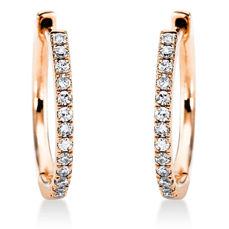 Creolen 18 kt RG, 28 Dia. 0,10 ct, TW-si