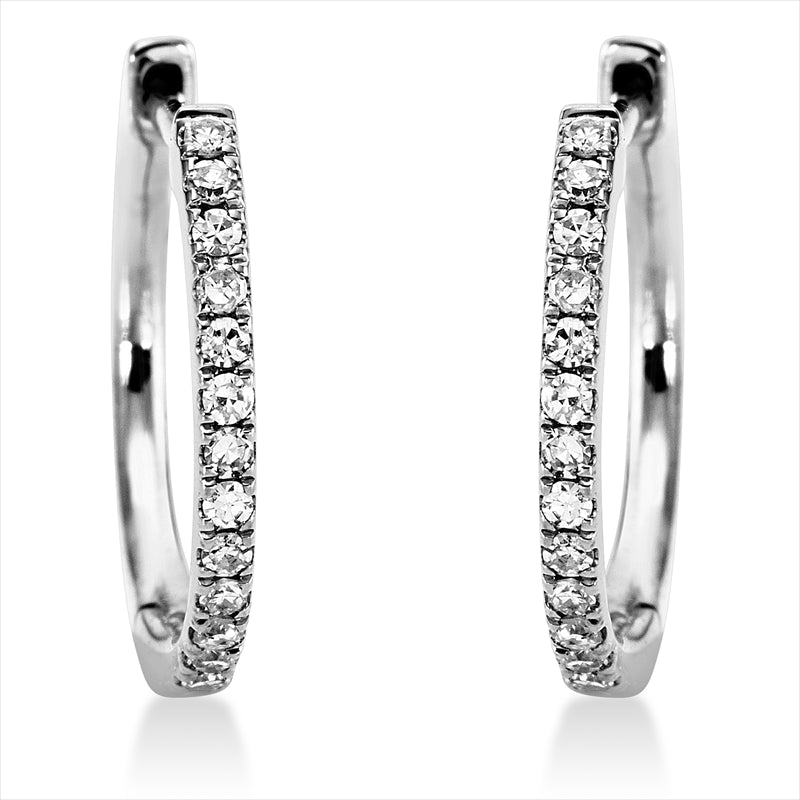 Creolen 18 kt WG, 28 Dia. 0,11 ct, TW-si