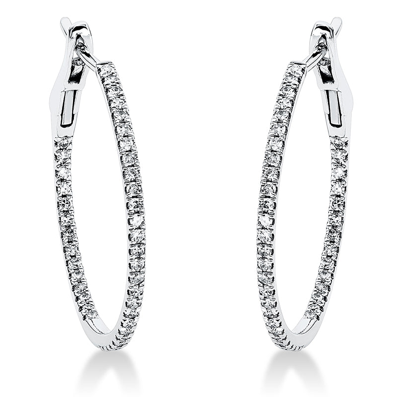 Creolen 18 kt WG, 86 Dia. 0,34 ct, TW-si