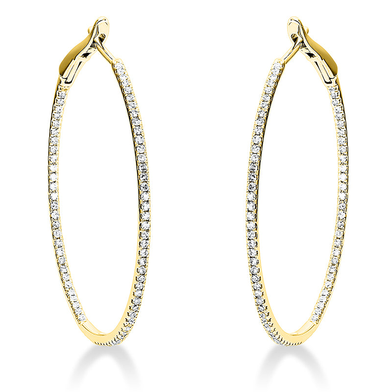 Creolen 18 kt GG, 156 Dia. 0,54 ct, TW-si