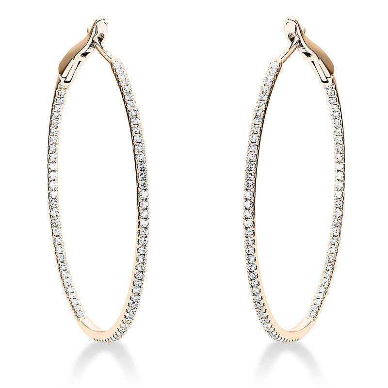 Creolen 18 kt RG, 156 Dia. 0,53 ct, TW-si