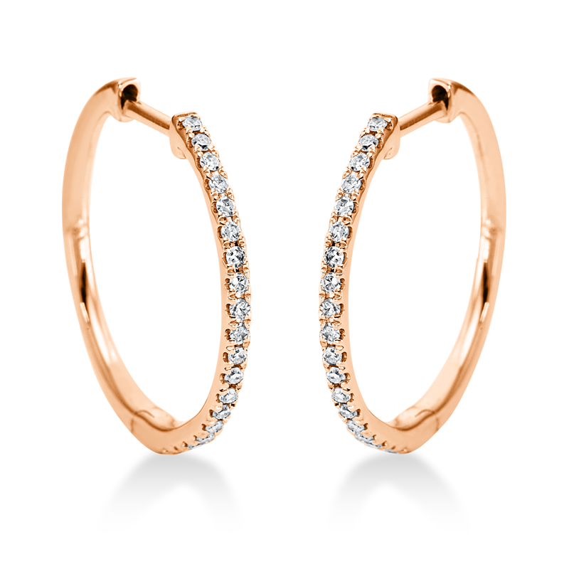 Creolen 18 kt RG, 38 Dia. 0,13 ct, TW-si