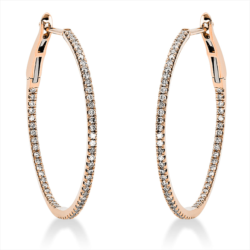 Creolen 18 kt RG, 118 Dia. 0,48 ct, TW-si