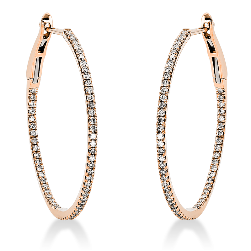 Creolen 18 kt RG, 118 Dia. 0,41 ct, TW-si