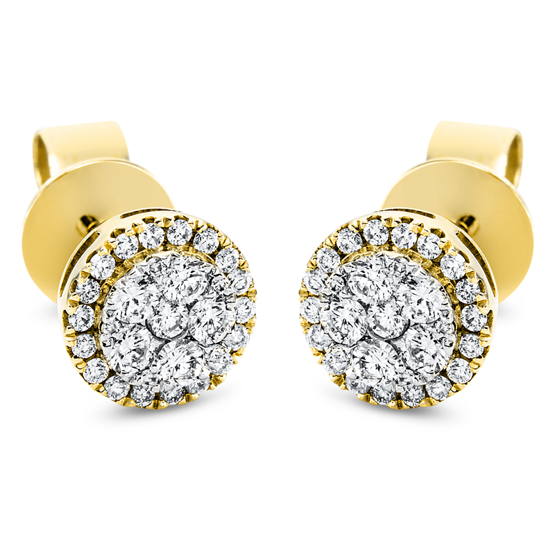 Ohrstecker 18 kt GG+WG, 2 Brill. 0,04 ct, TW-si, 10 Brill. 0,25 ct, TW-si, 46 Brill. 0,16 ct, TW-si