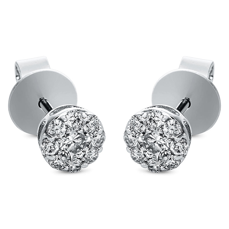 Ohrstecker 18 kt WG, 2 Brill. 0,20 ct, TW-si, 16 Brill. 0,20 ct, TW-si