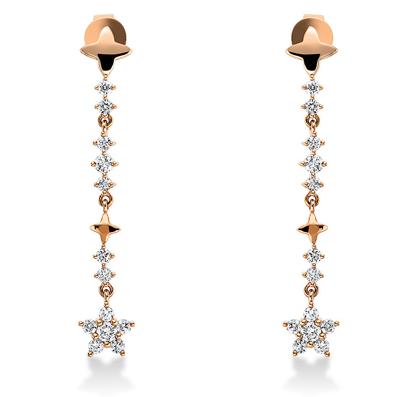 Ohrschmuck 18 kt RG, 26 Brill. 0,66 ct, W-pi