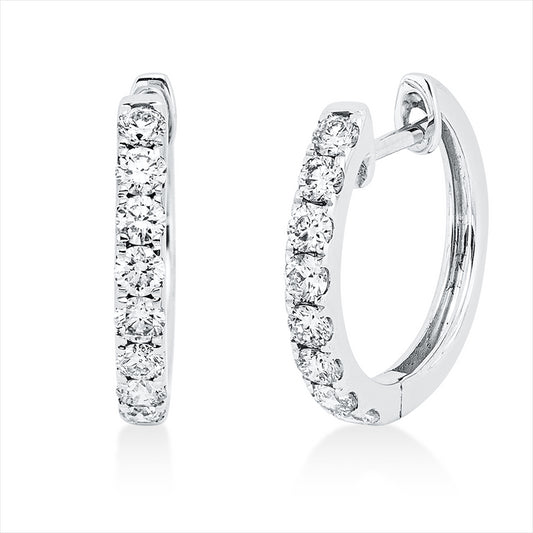 Creolen 18 kt WG, 16 Brill. 0,50 ct, W-pi