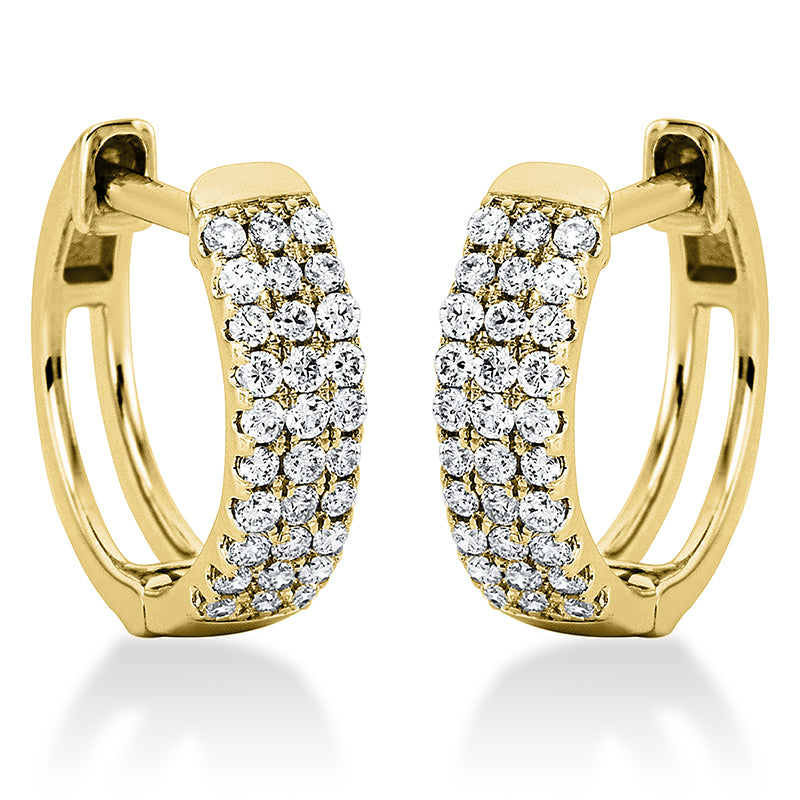 Creolen 18 kt GG, 60 Brill. 0,28 ct, TW-si