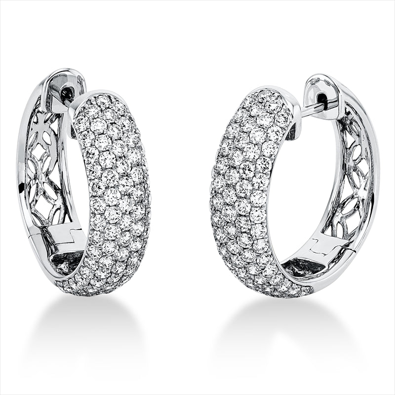 Creolen 18 kt WG, 158 Brill. 1,92 ct, TW-si