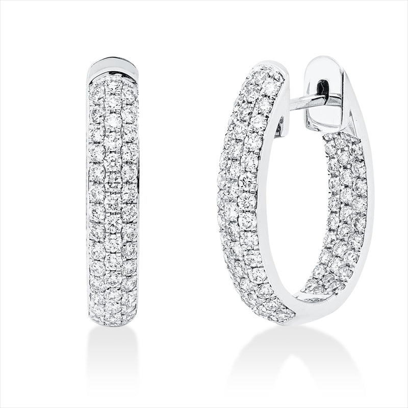 Creolen 18 kt WG, 142 Brill. 1,22 ct, TW-si