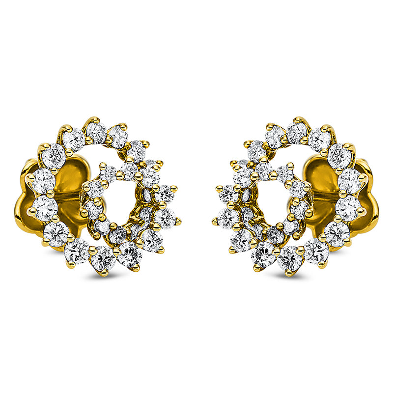 Ohrstecker 18 kt GG, 50 Brill. 0,88 ct, TW-vsi