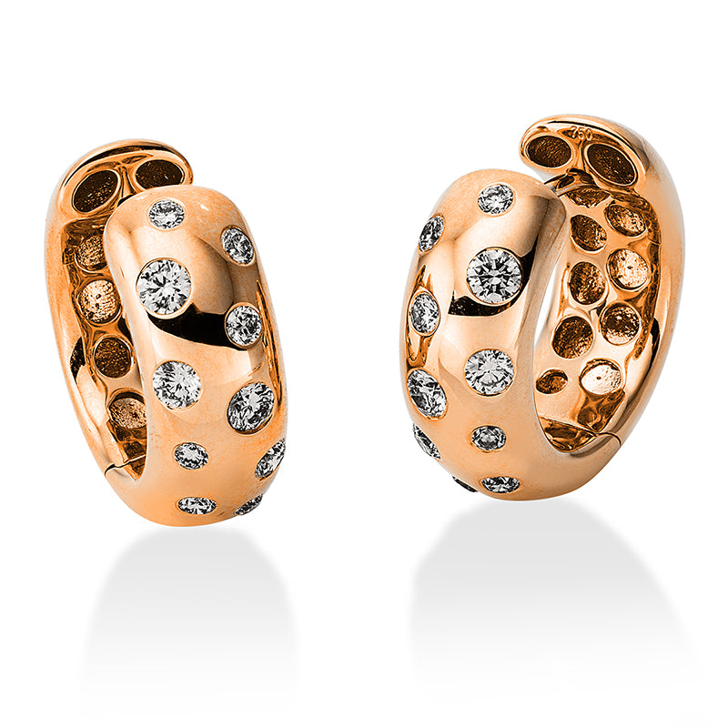 Creolen 18 kt RG, 20 Brill. 0,64 ct, TW-vsi