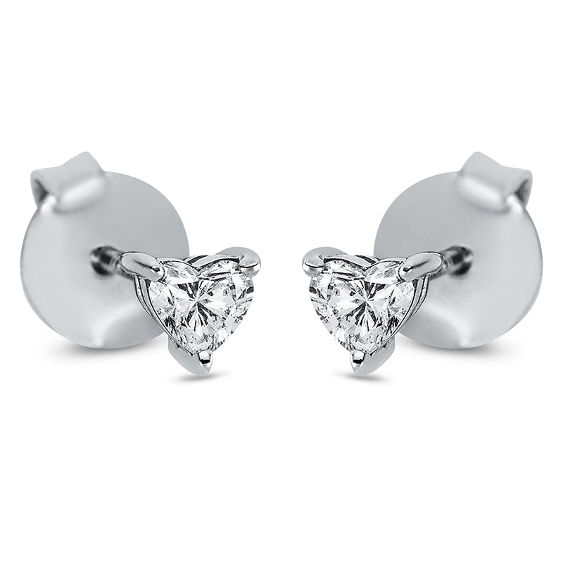 Ohrstecker 18 kt WG, 2 Herzschl. 0,28 ct, W-si