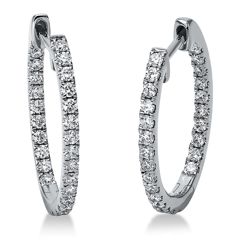 Creolen 18 kt WG, 50 Brill. 0,55 ct, TW-vsi