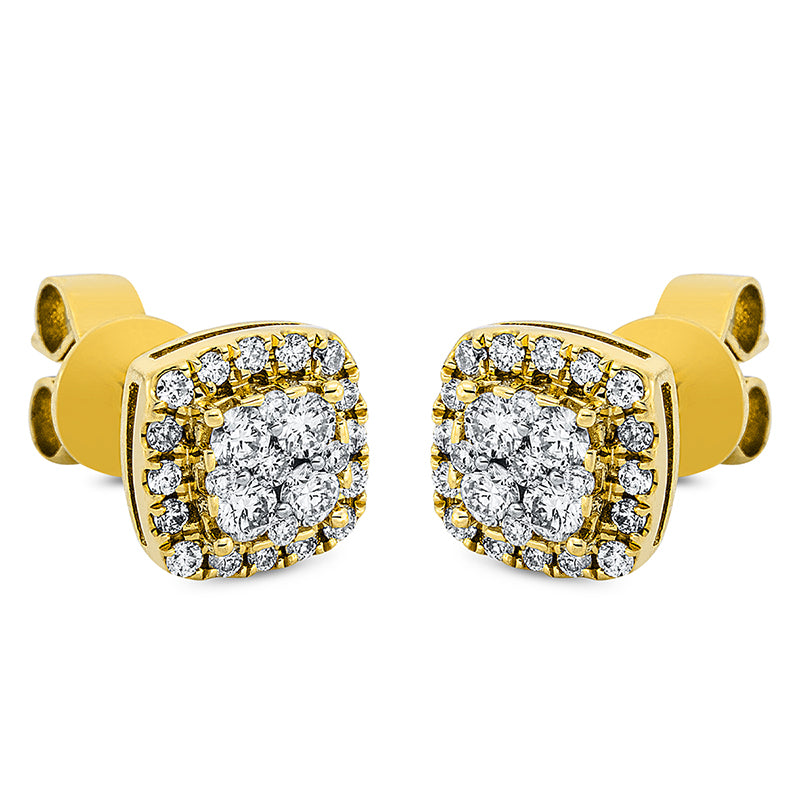 Ohrstecker 18 kt GG, 10 Brill. 0,26 ct, TW-si, 40 Brill. 0,19 ct, TW-si