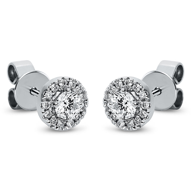 Ohrstecker 18 kt WG, 2 Brill. 0,28 ct, TW-si, 26 Brill. 0,10 ct, TW-si