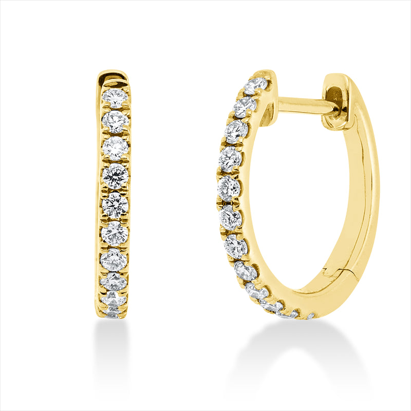 Creolen 18 kt GG, 24 Brill. 0,24 ct, TW-si