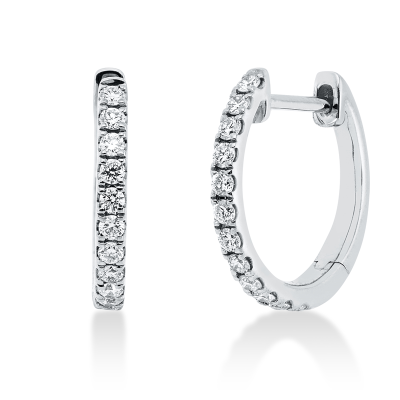 Creolen 18 kt WG, 24 Brill. 0,24 ct, TW-si