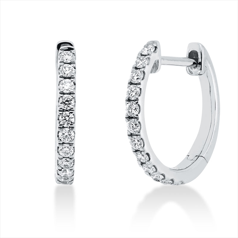Creolen 18 kt WG, 24 Brill. 0,24 ct, TW-si