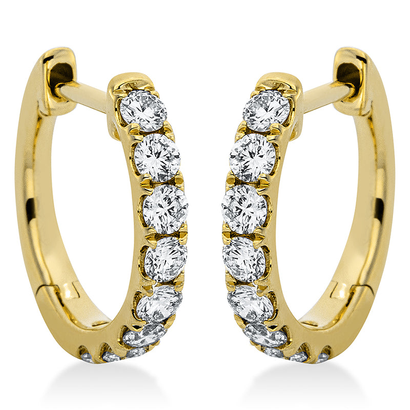 Creolen 18 kt GG, 16 Brill. 0,46 ct, TW-si