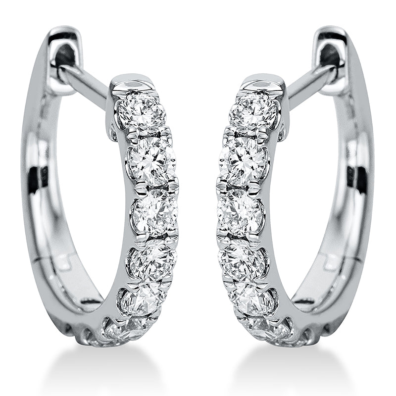 Creolen 18 kt WG, 16 Brill. 0,46 ct, TW-si