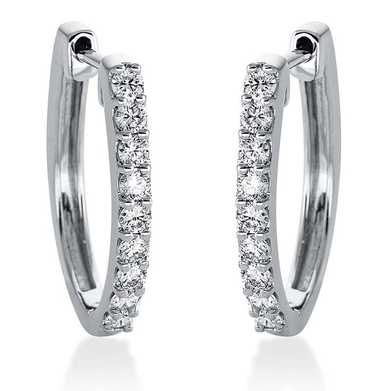 Creolen 18 kt WG, 18 Brill. 1,02 ct, TW-si