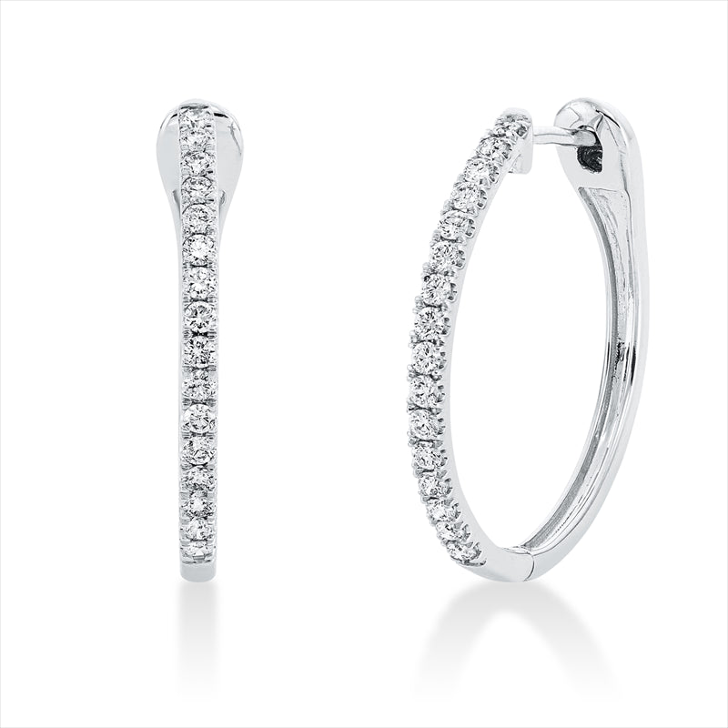 Creolen 18 kt WG, 32 Brill. 0,52 ct, TW-si