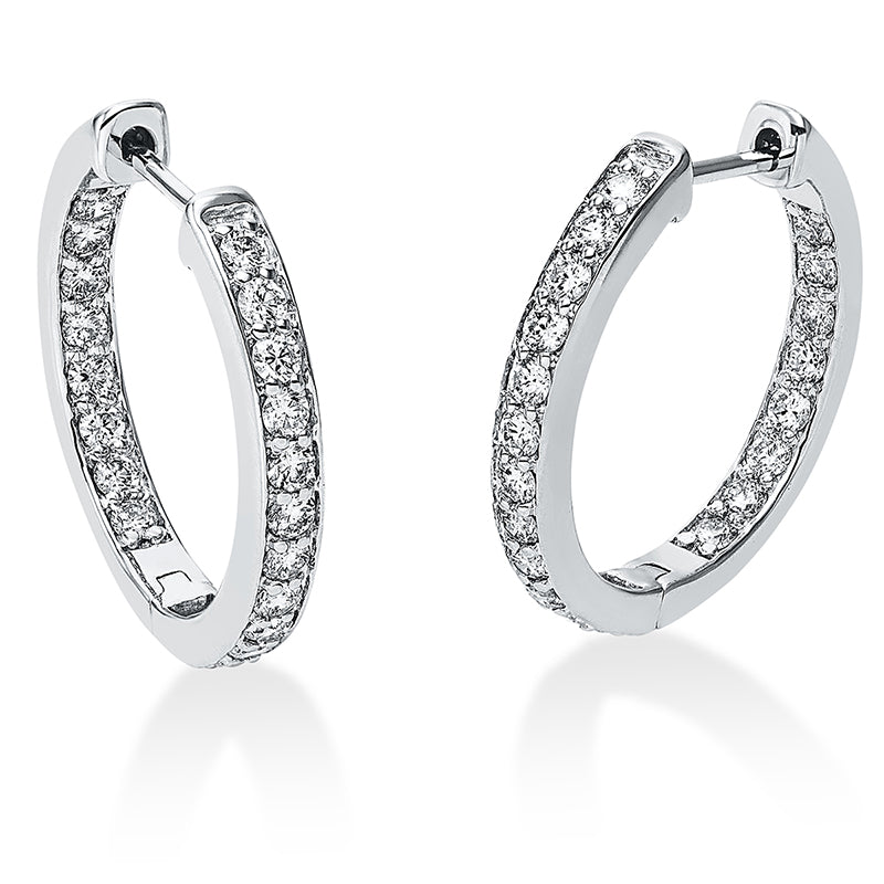Creolen 18 kt WG, 40 Brill. 1,02 ct, TW-si
