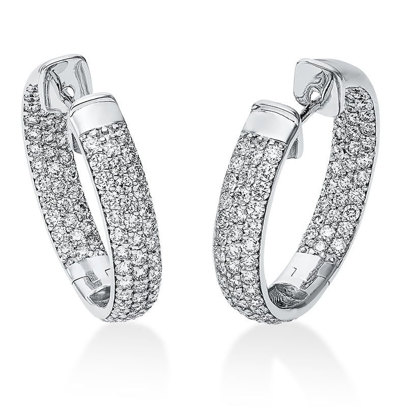 Creolen 18 kt WG, 168 Brill. 2,89 ct, TW-si