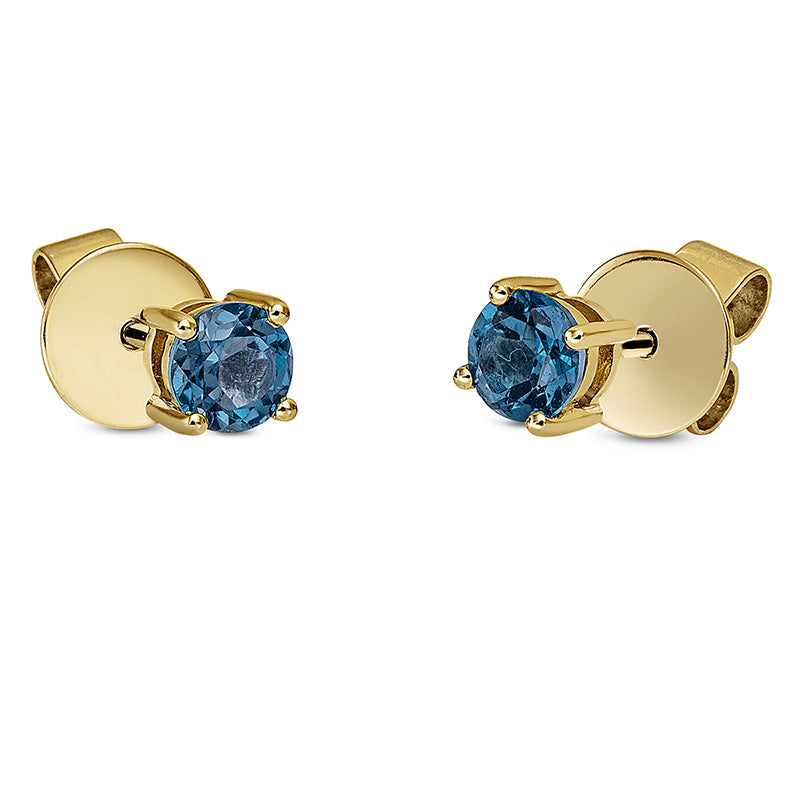 Ohrstecker 18 kt GG, 2 Topase 0,63 ct Lond. blue