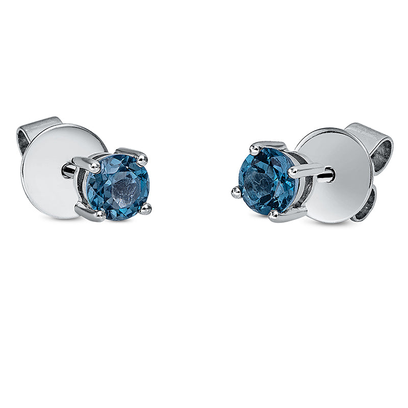 Ohrstecker 18 kt WG, 2 Topase 0,63 ct Lond. blue